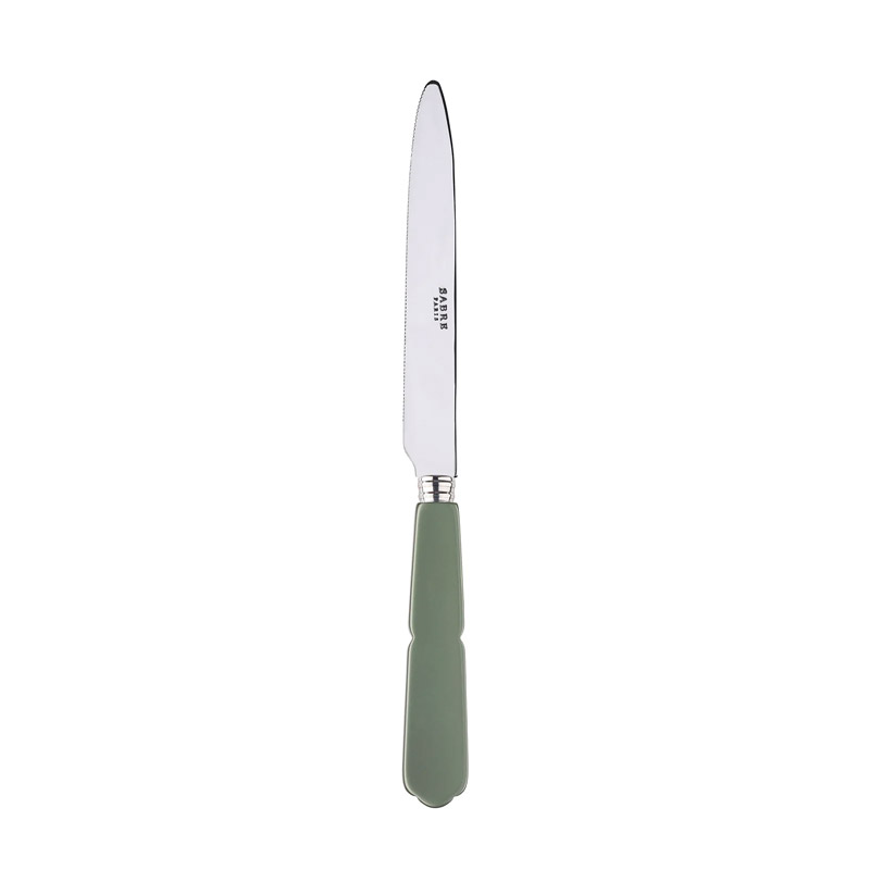 Gustave Dark Green Dinner Knife, Serrated