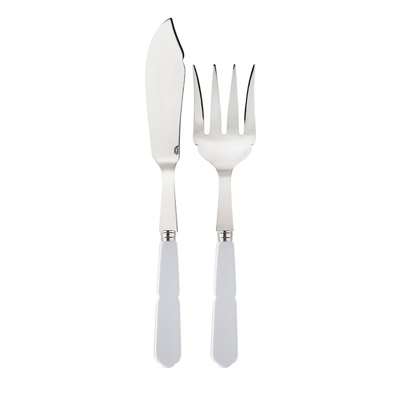 Gustave White 2pc Fish Serving Set