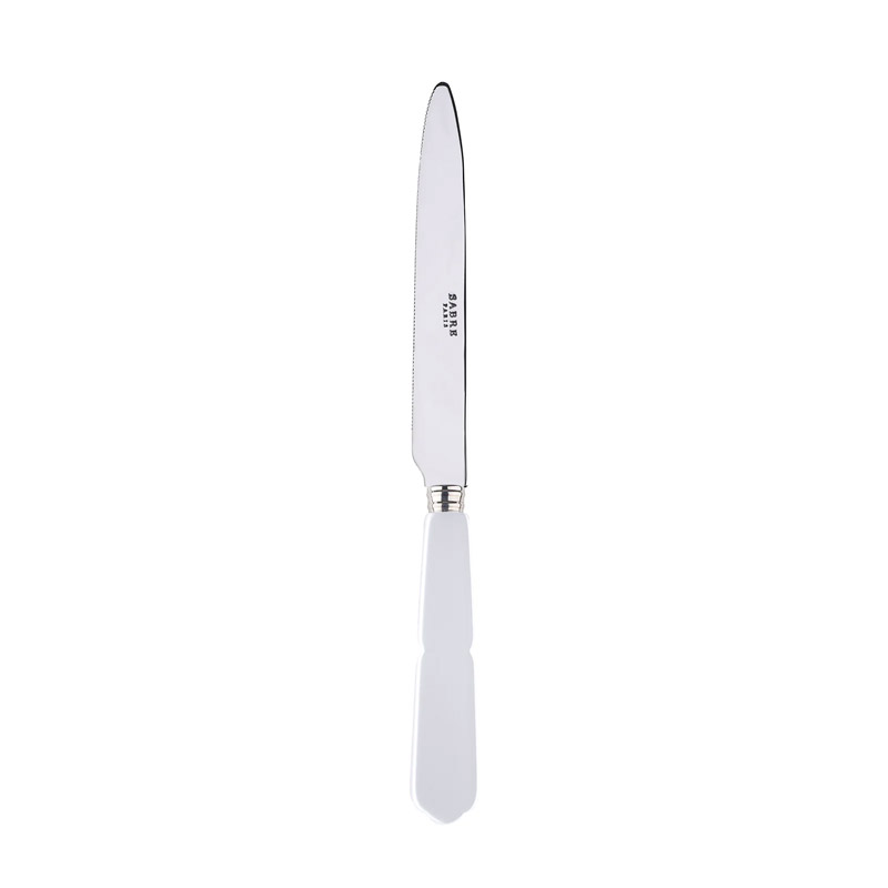 Gustave White Dinner Knife, Serrated