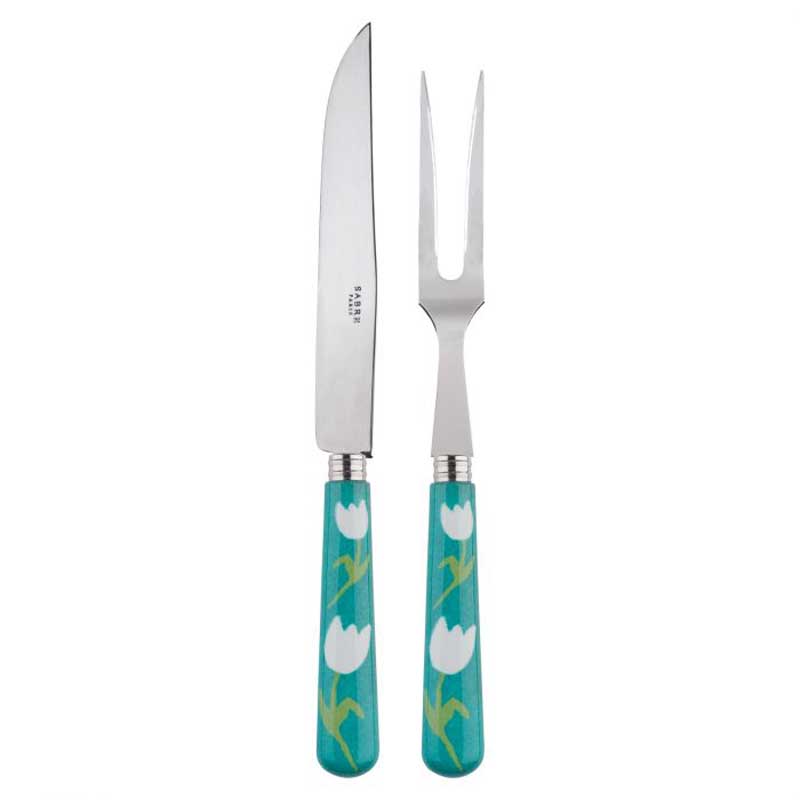 Tulip Turquoise 2pc Carving Set