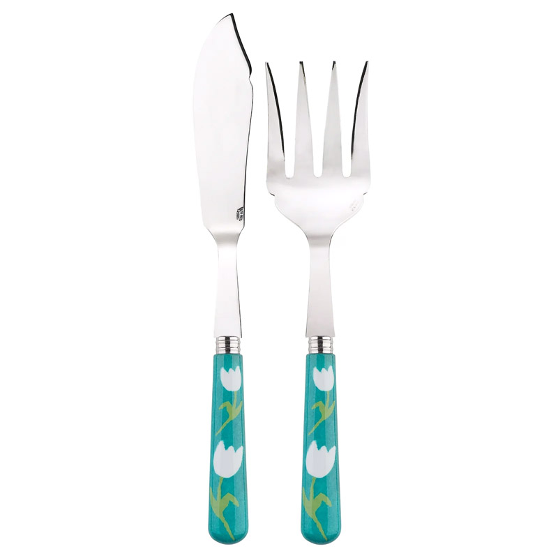 Tulip Turquoise 2pc Fish Serving Set