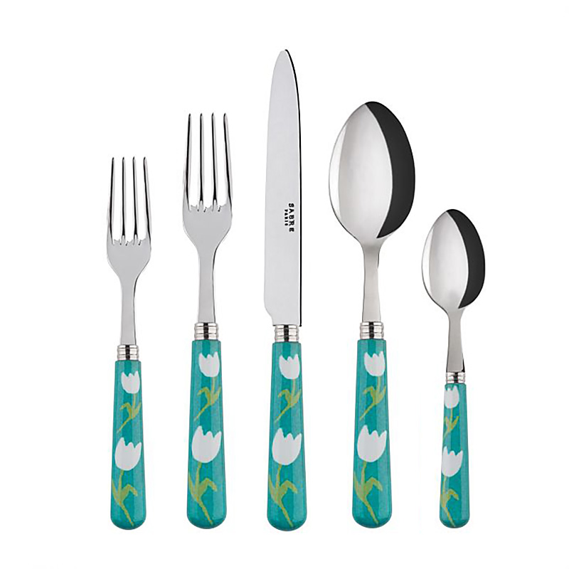 Tulip Turquoise 5pc Place Setting