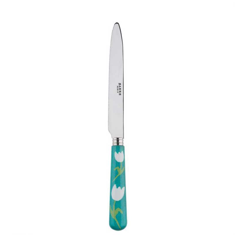 Tulip Turquoise Dinner Knife, Serrated