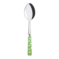 A photo of White Dots Garden Green Serving Spoon