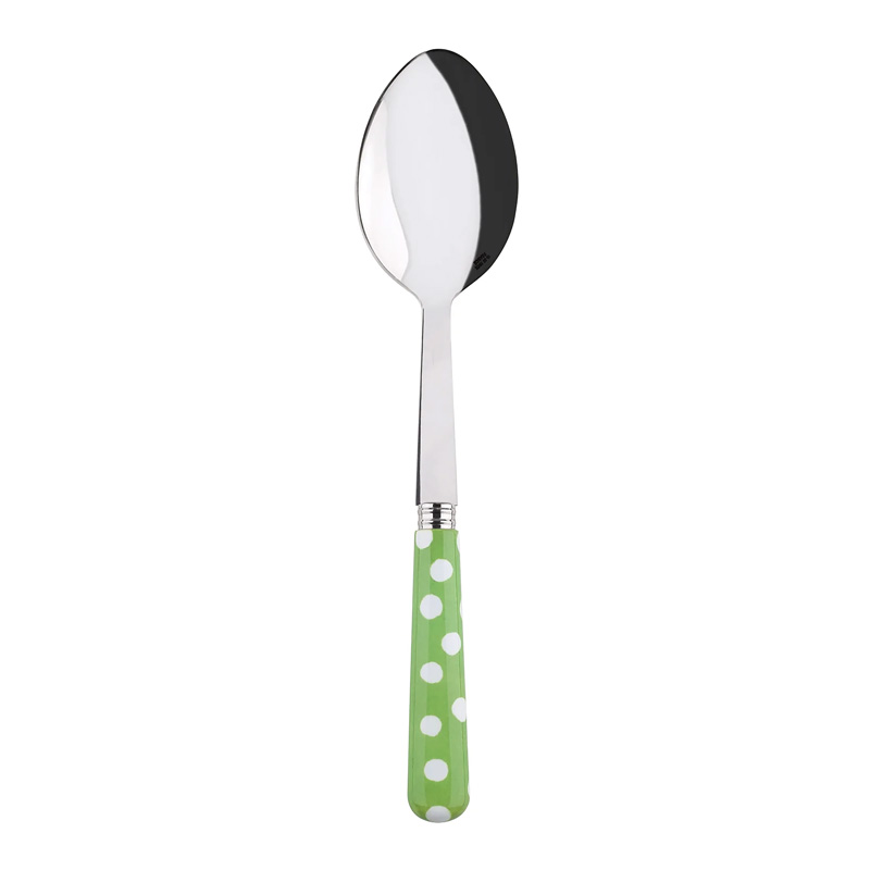 White Dots Garden Green Serving Spoon