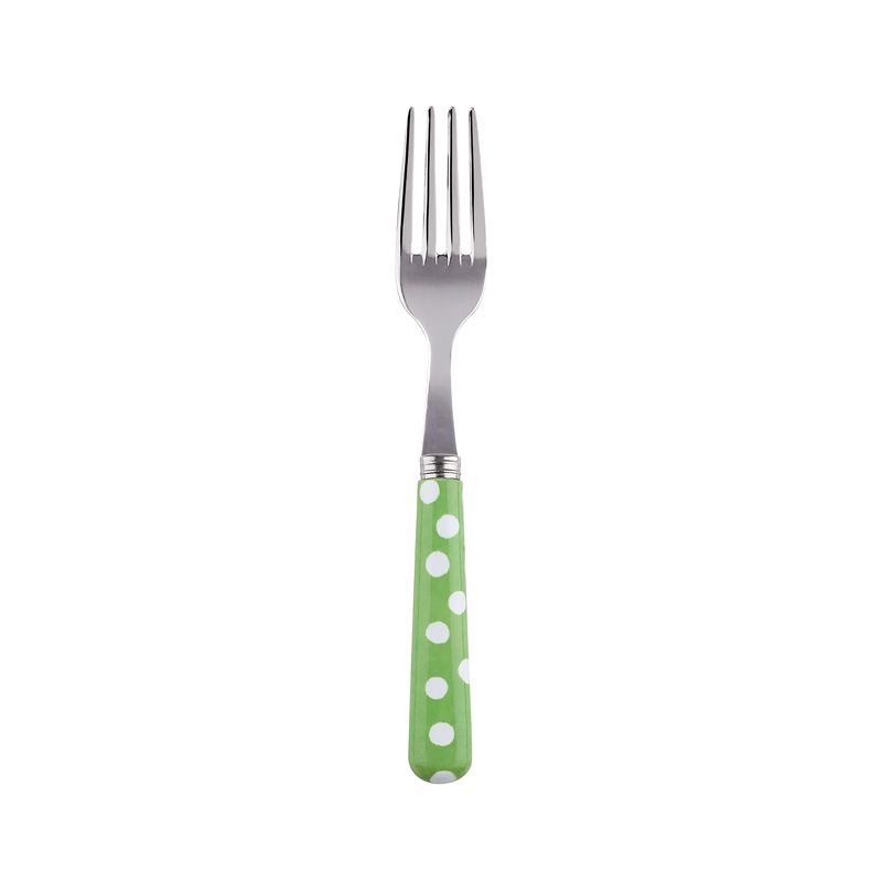 White Dots Garden Green Cake Fork