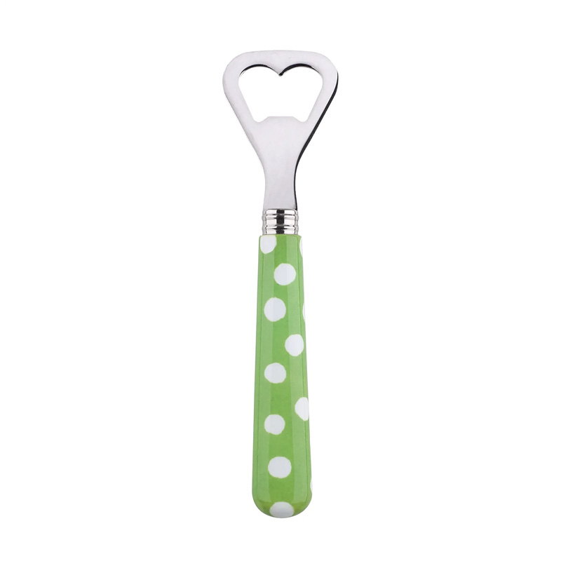 White Dots Garden Green Bottle Opener