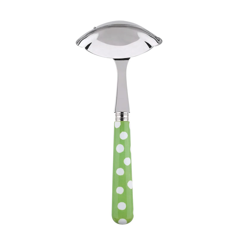 White Dots Garden Green Gravy Ladle