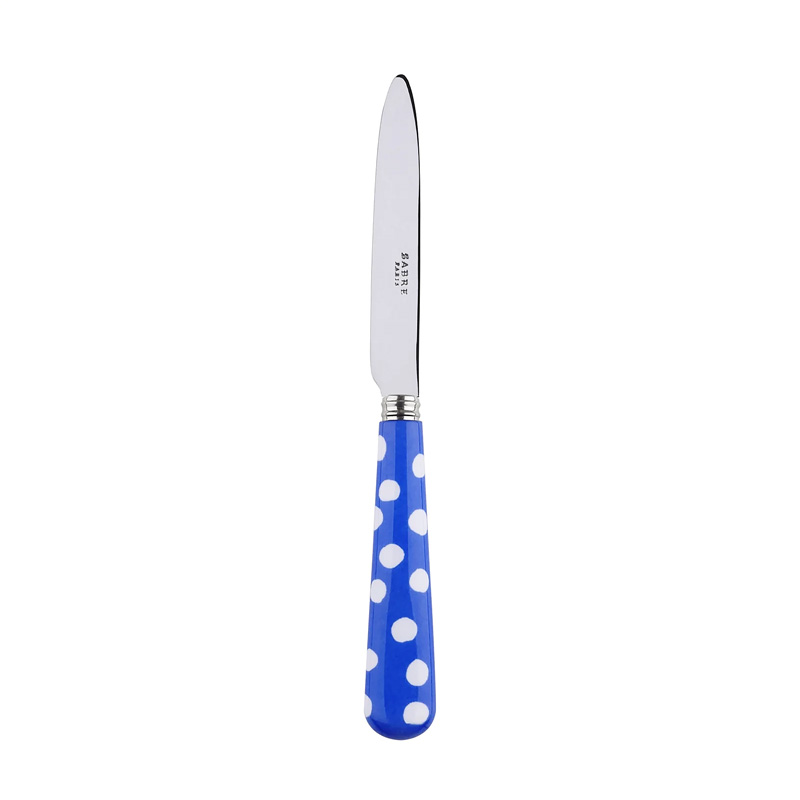 White Dots Lapis Blue Dessert Knife