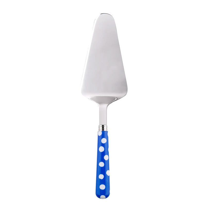 White Dots Lapis Blue Tart Server