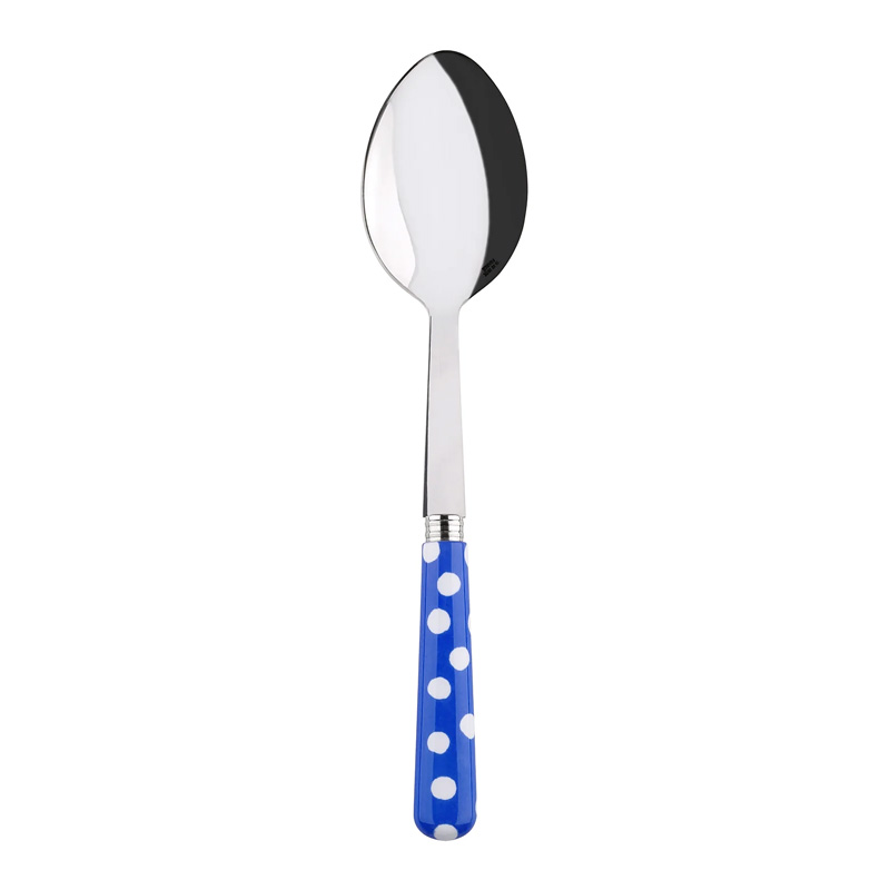 White Dots Lapis Blue Serving Spoon