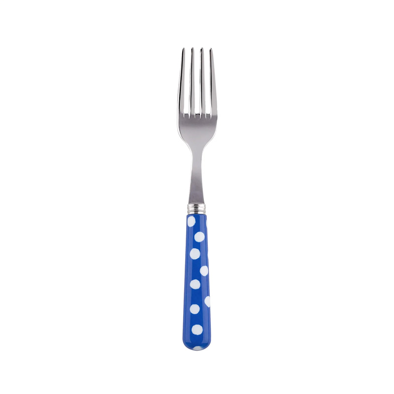 White Dots Lapis Blue Cake Fork