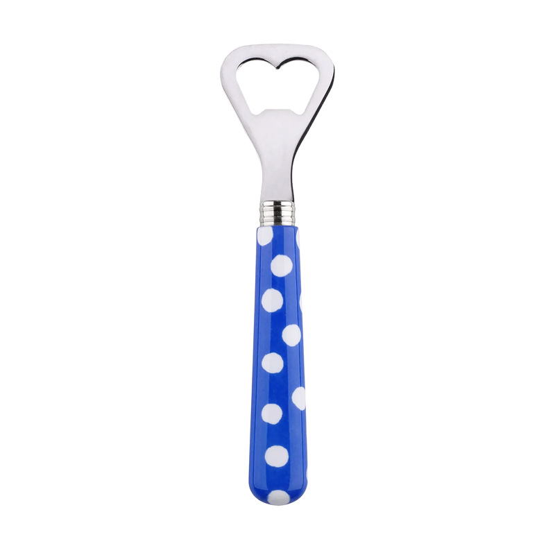 White Dots Lapis Blue Bottle Opener