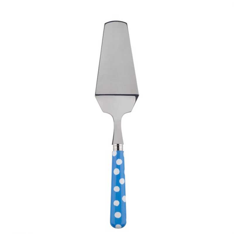 White Dots Light Blue Tart Server