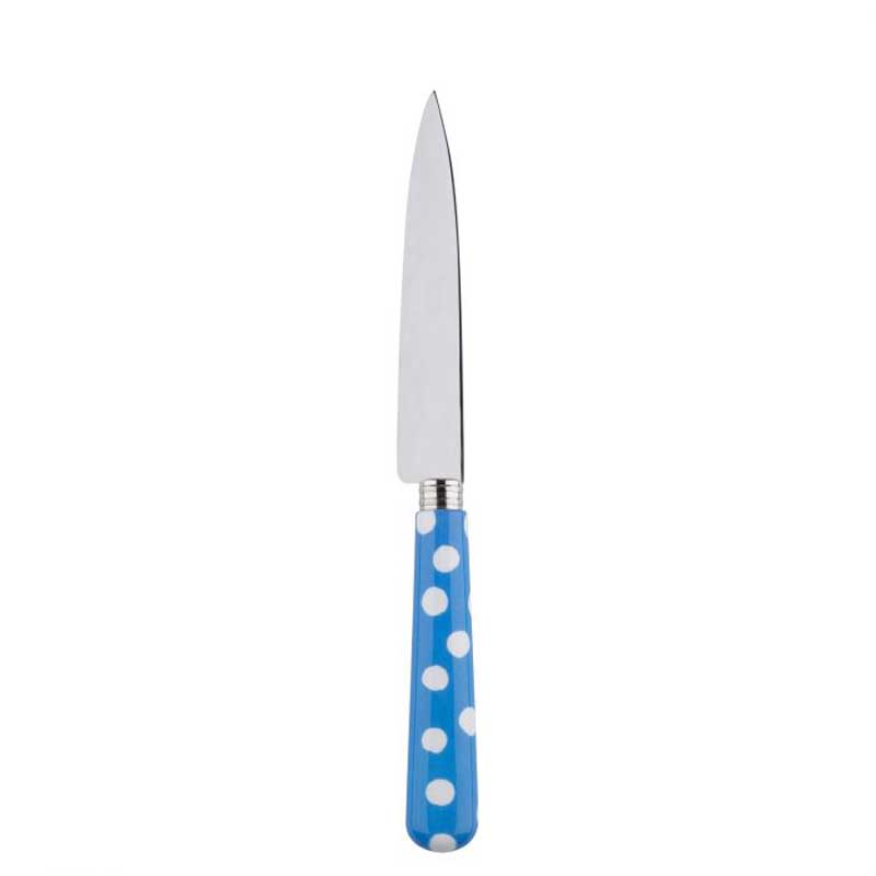 White Dots Light Blue Kitchen Knife