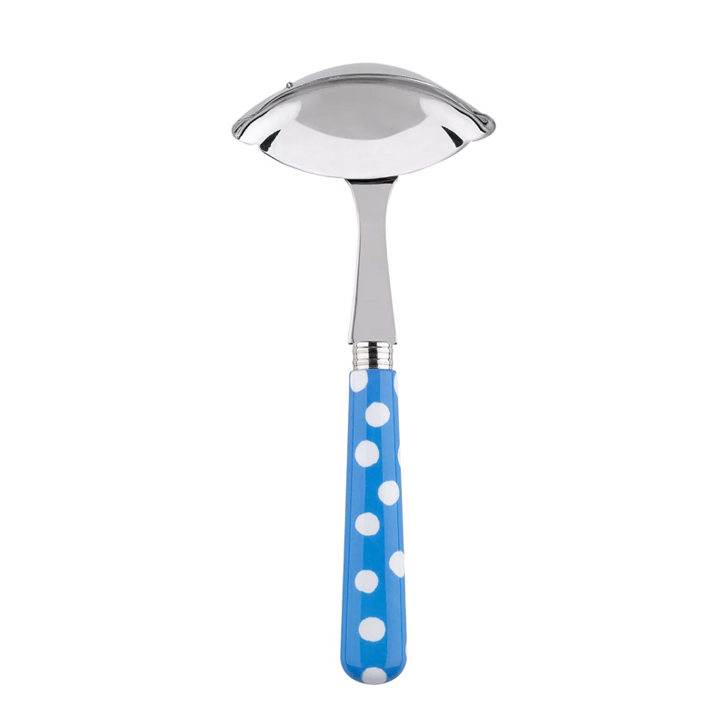 White Dots Light Blue Gravy Ladle