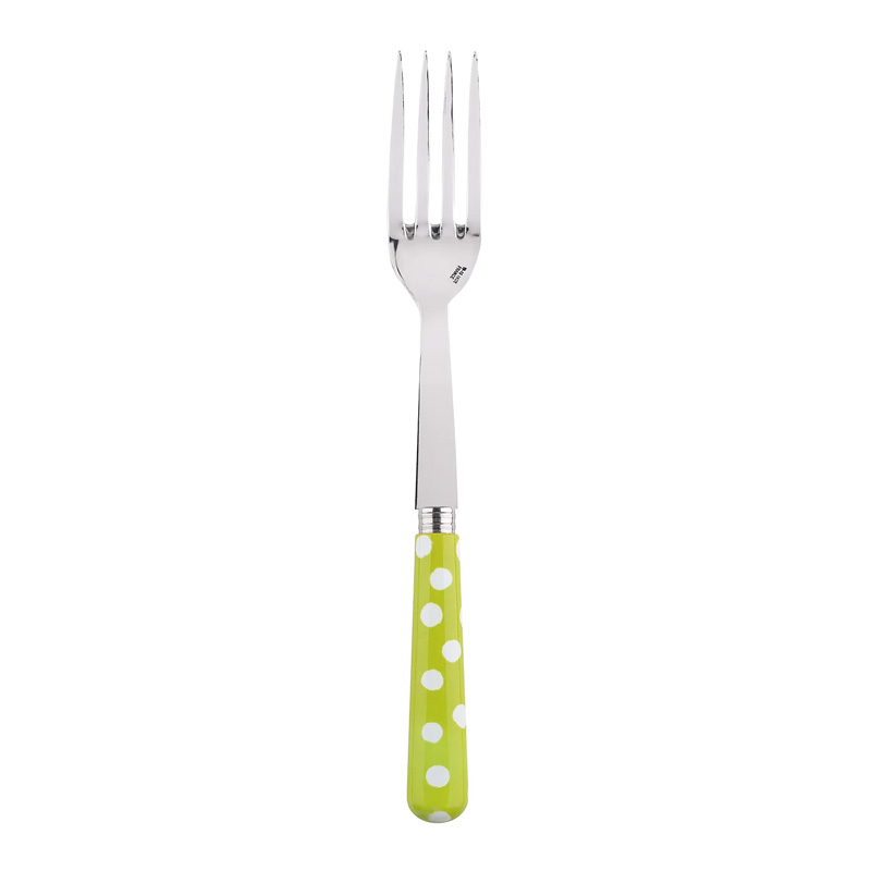 White Dots Lime Serving Fork