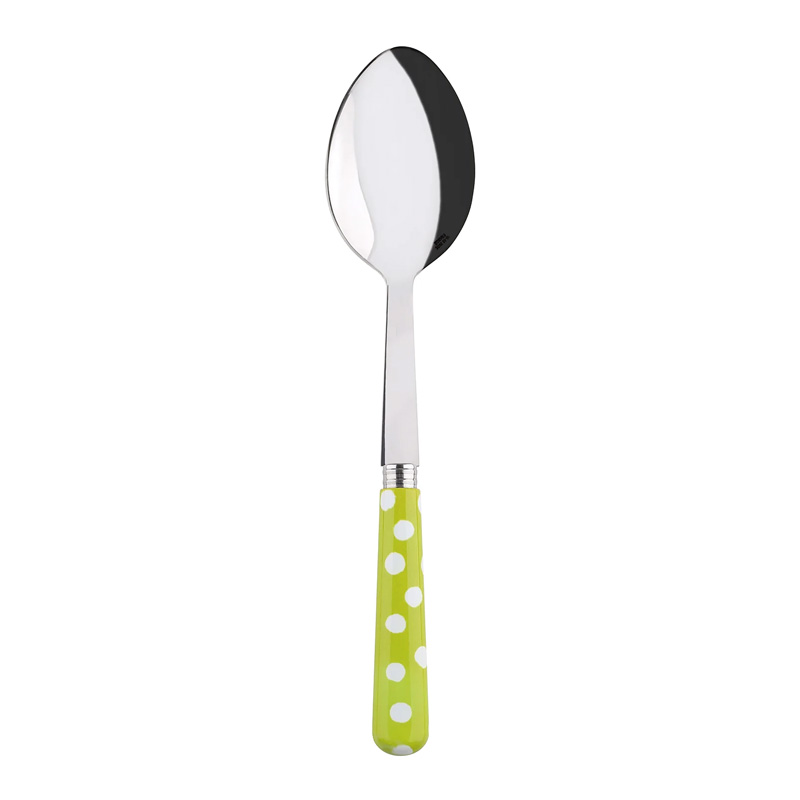 White Dots Lime Serving Spoon