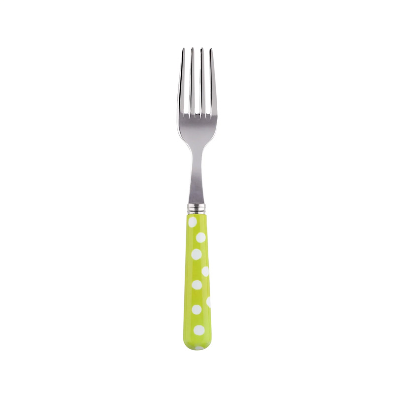 White Dots Lime Cake Fork