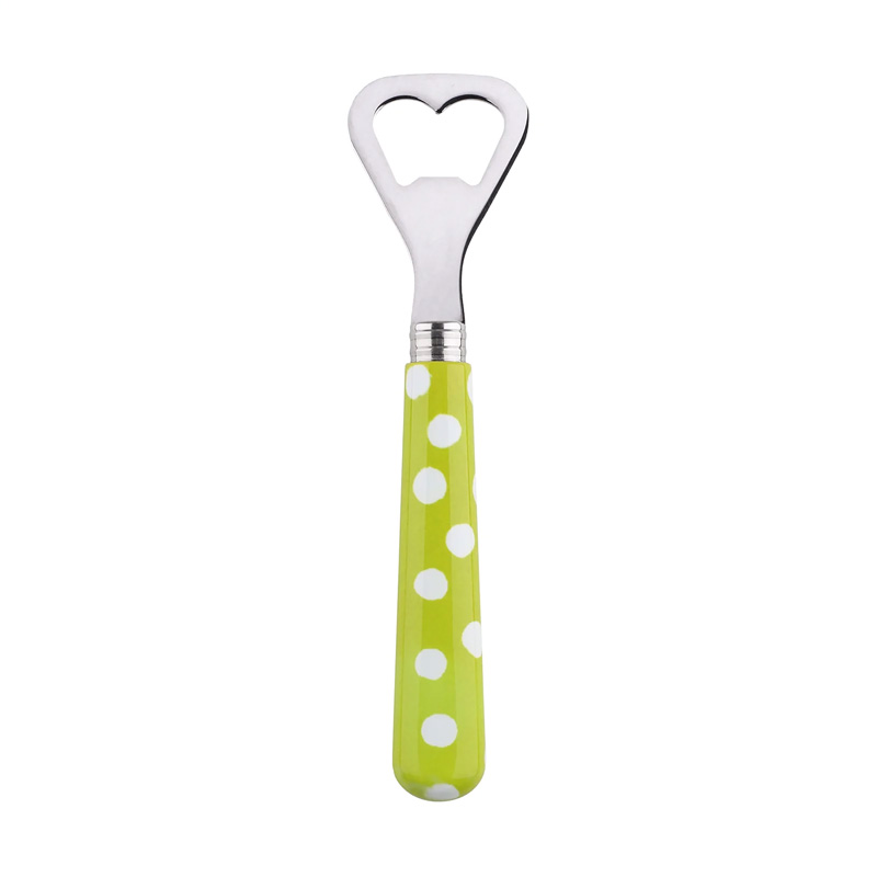 White Dots Lime Bottle Opener