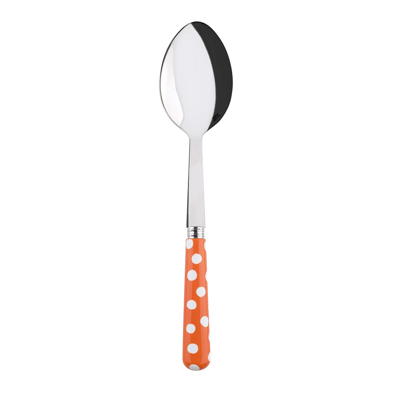 White Dots Orange Serving Spoon