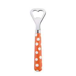 A photo of White Dots Orange Bottle Opener