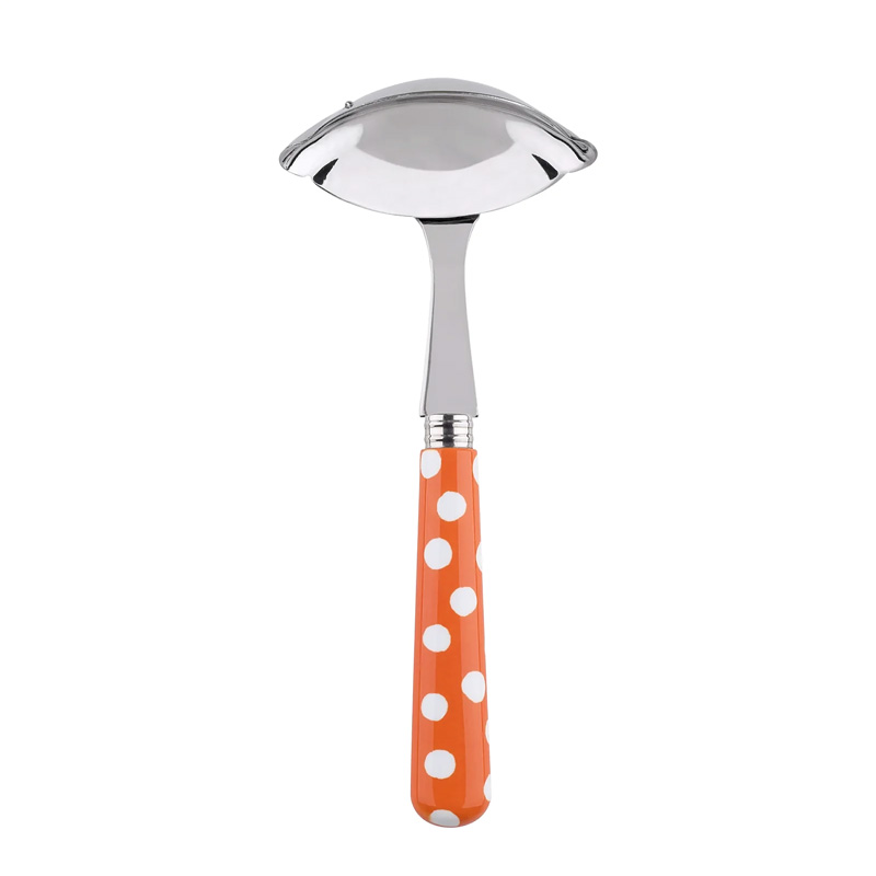 White Dots Orange Gravy Ladle