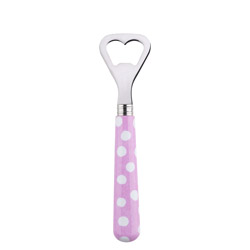 A photo of White Dots Pink Bottle Opener