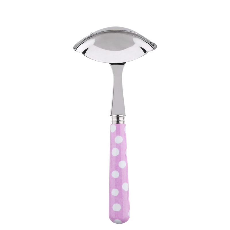 White Dots Pink Gravy Ladle