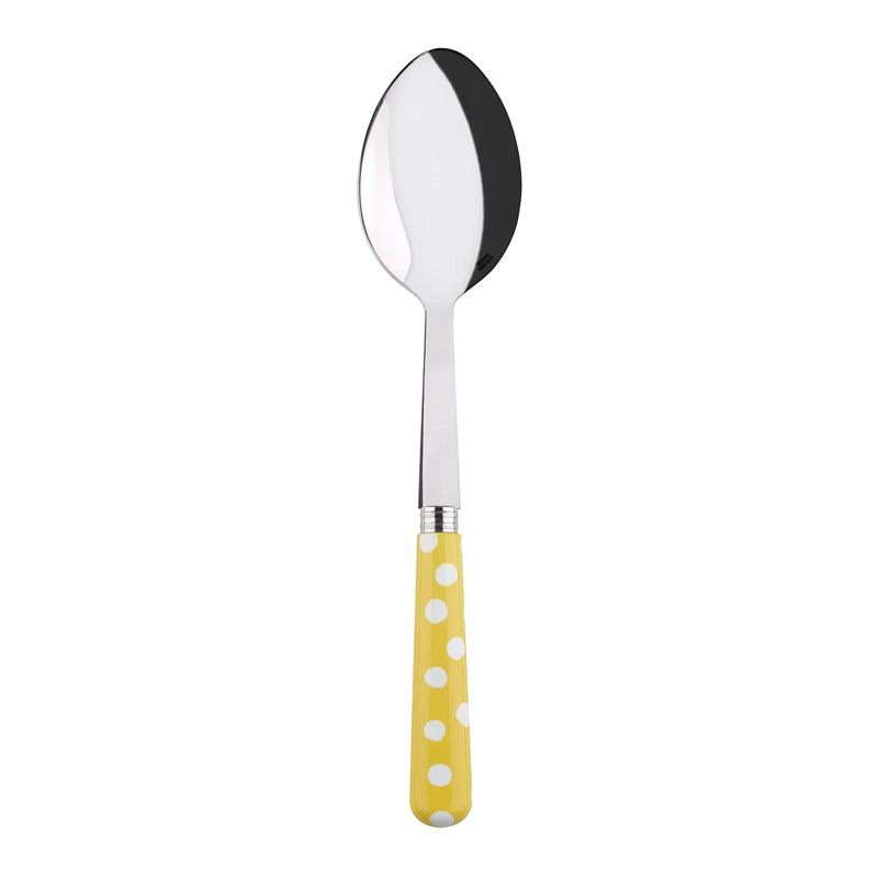 White Dots Yellow Serving Spoon