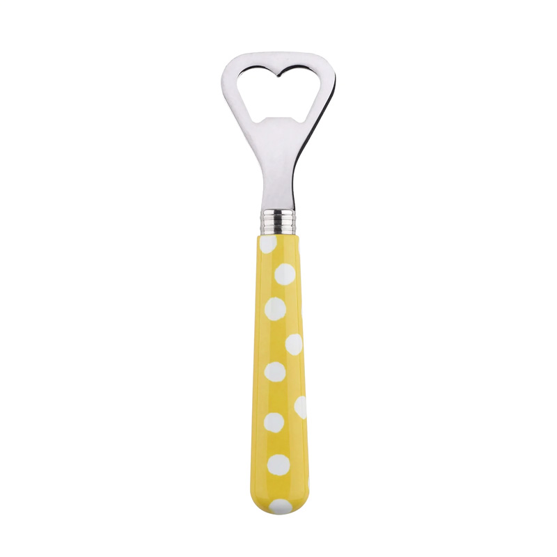 White Dots Yellow Bottle Opener