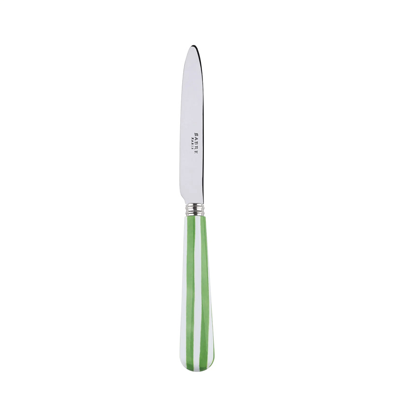 White Stripe Garden Green Dessert Knife