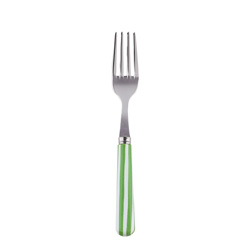 A photo of White Stripe Garden Green Cake Fork