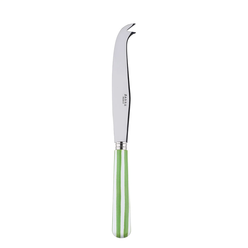 White Stripe Garden Green Cheese Knife, Large