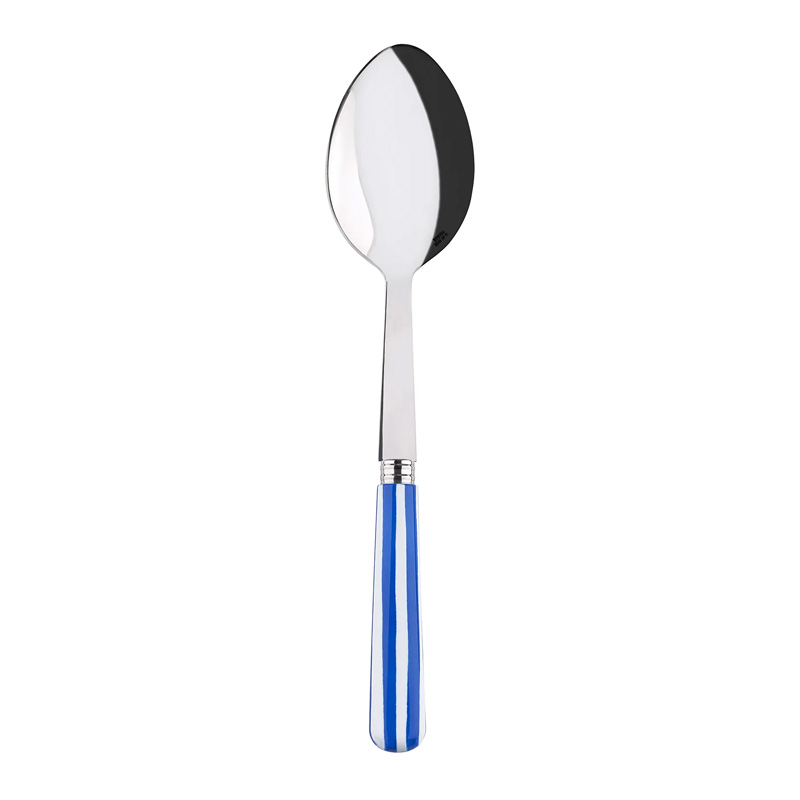 White Stripe Lapis Blue Serving Spoon