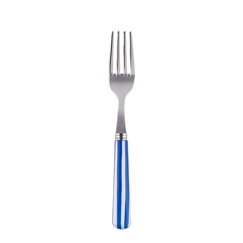 White Stripe Lapis Blue Cake Fork