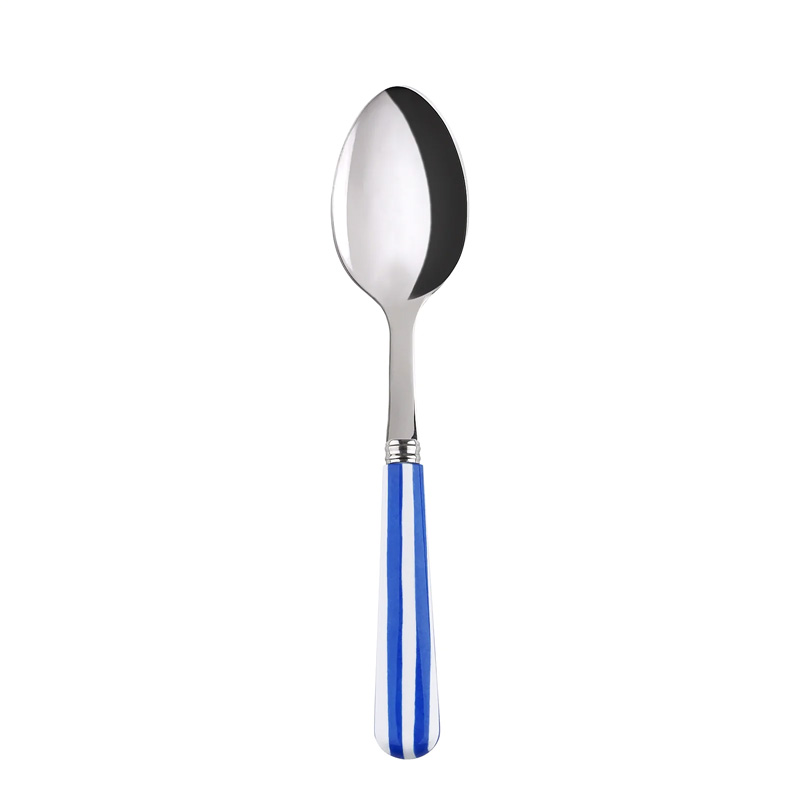 White Stripe Lapis Blue Dessert Spoon