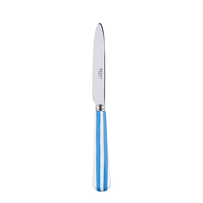 White Stripe Light Blue Dessert Knife