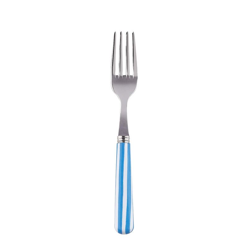 White Stripe Light Blue Cake Fork