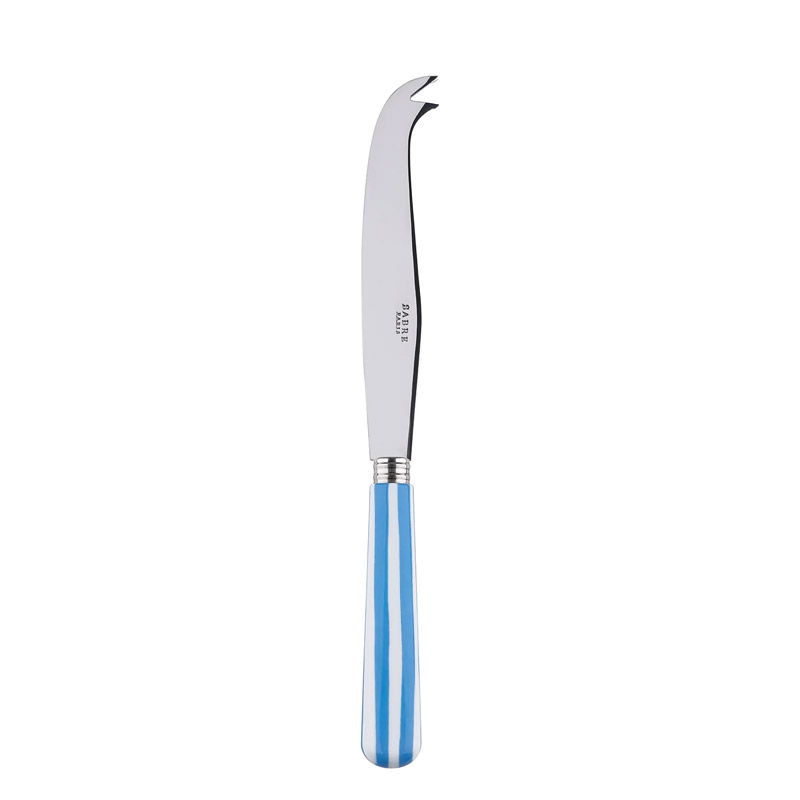 White Stripe Light Blue Cheese Knife, Large