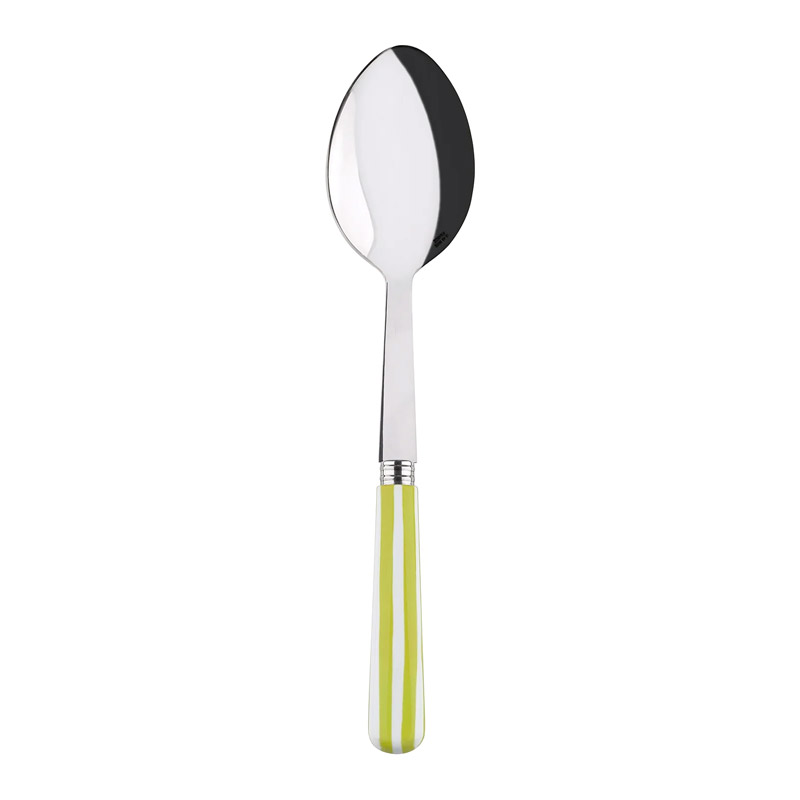 White Stripe Lime Serving Spoon