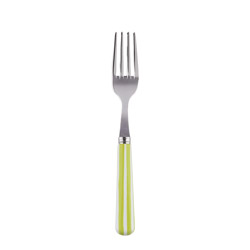 A photo of White Stripe Lime Cake Fork