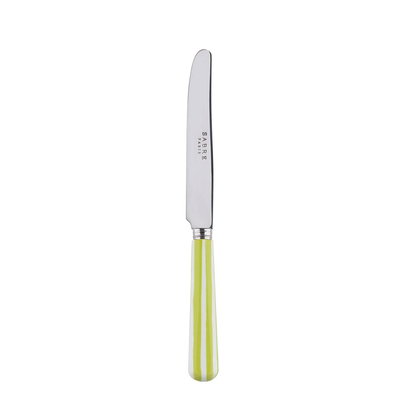 White Stripe Lime Breakfast Knife, Small