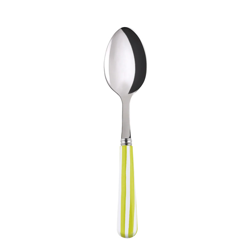 White Stripe Lime Dessert Spoon