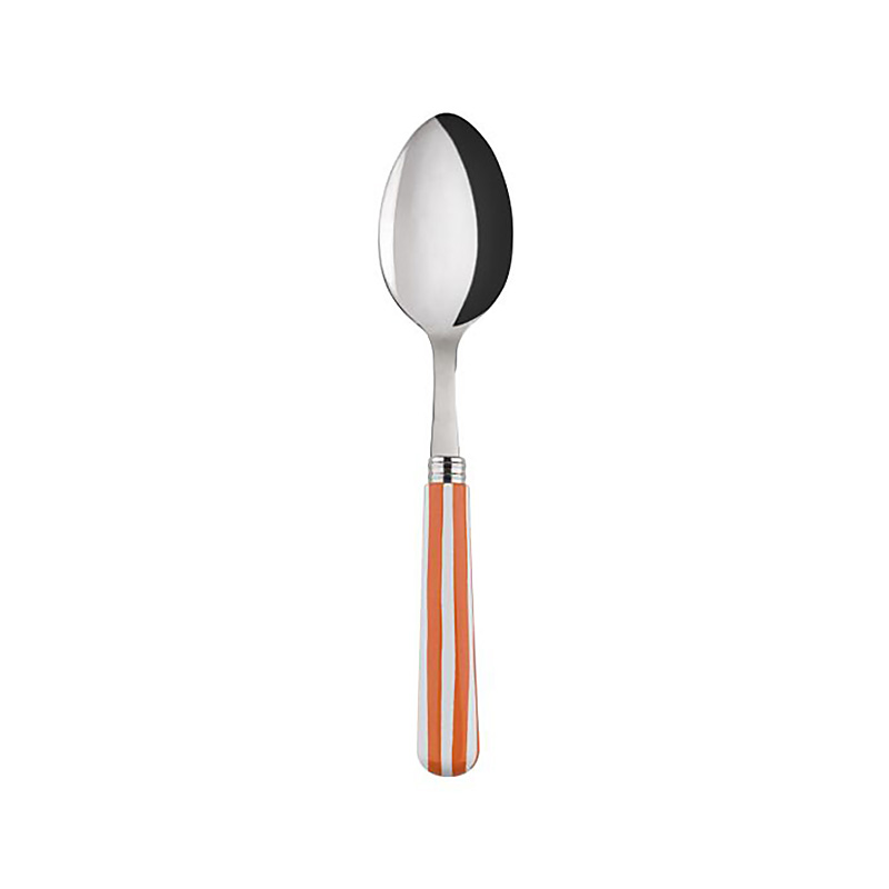 White Stripe Orange Soup Spoon