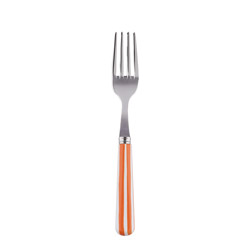 A photo of White Stripe Orange Cake Fork