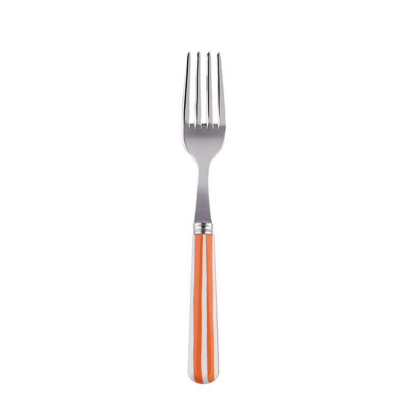 White Stripe Orange Cake Fork