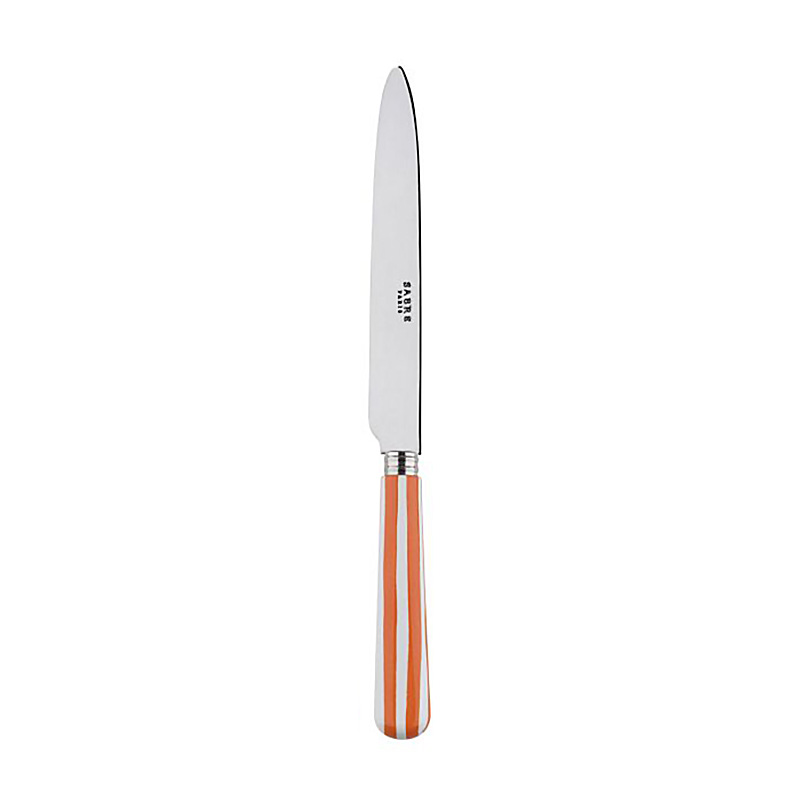 White Stripe Orange Dinner Knife