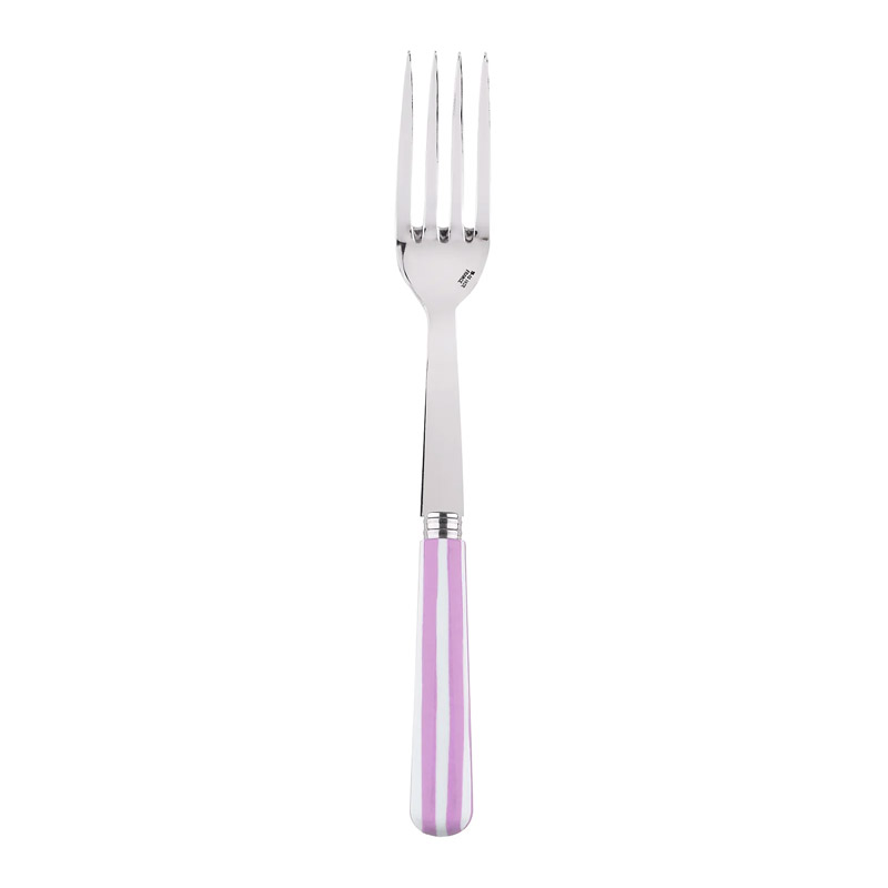 White Stripe Pink Serving Fork