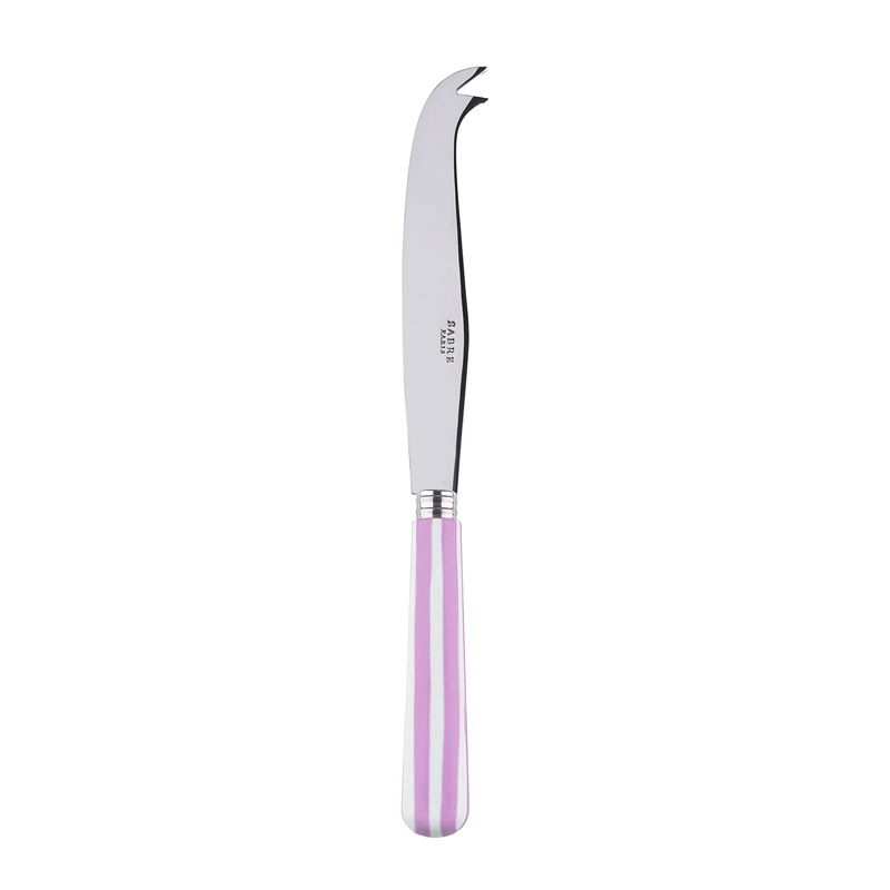 White Stripe Pink Cheese Knife, Large